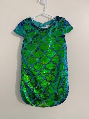 Disney Ariel Sequin Mermaid Scale Dress - Green & Teal Size 4 little girls